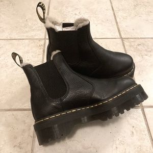Dr. Martens 2976 FAUX FUR LINED PLATFORM CHELSEA BOOTS, W's 8